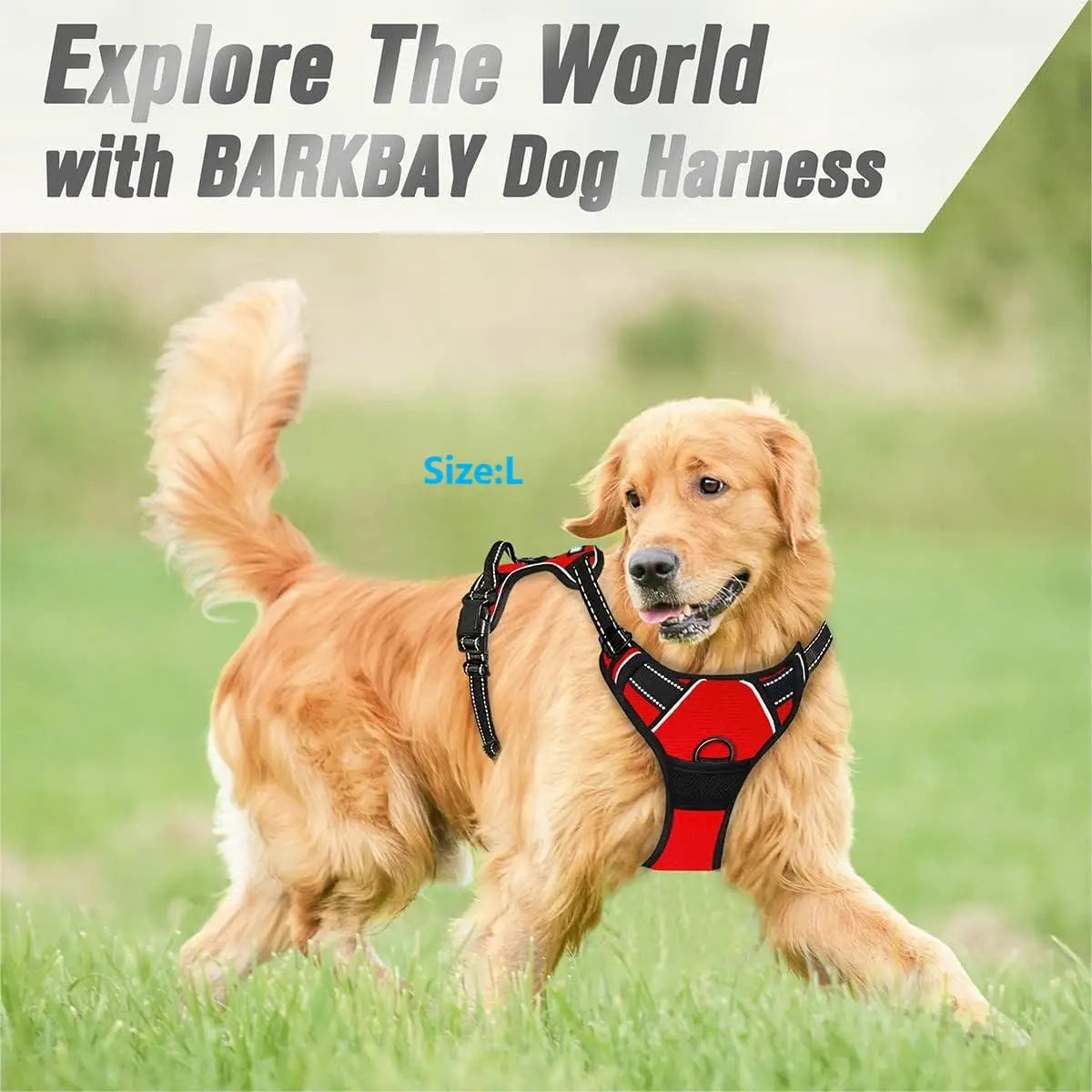 Tomhat No Pull Dog Harness Front Clip Heavy Duty Reflective Easy Control Handle for Large Dog Walking