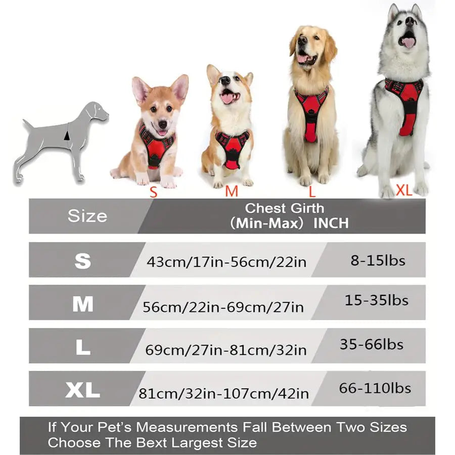 Tomhat No Pull Dog Harness Front Clip Heavy Duty Reflective Easy Control Handle for Large Dog Walking