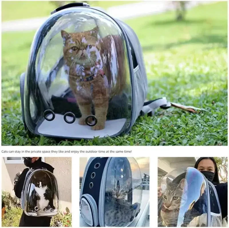 Tomhat Expandable Cat Carrier Backpack Large Transparent Pet Carrier Travel Backpack Bubble Space Capsule High Quality Pet Travel Bag