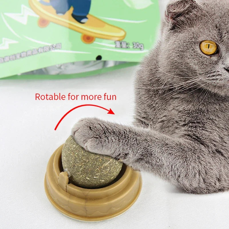 Tomhat Natural Catnip Scratching Post for Cat Scrapers Cat Wall Sticker Ball Toy Scraper