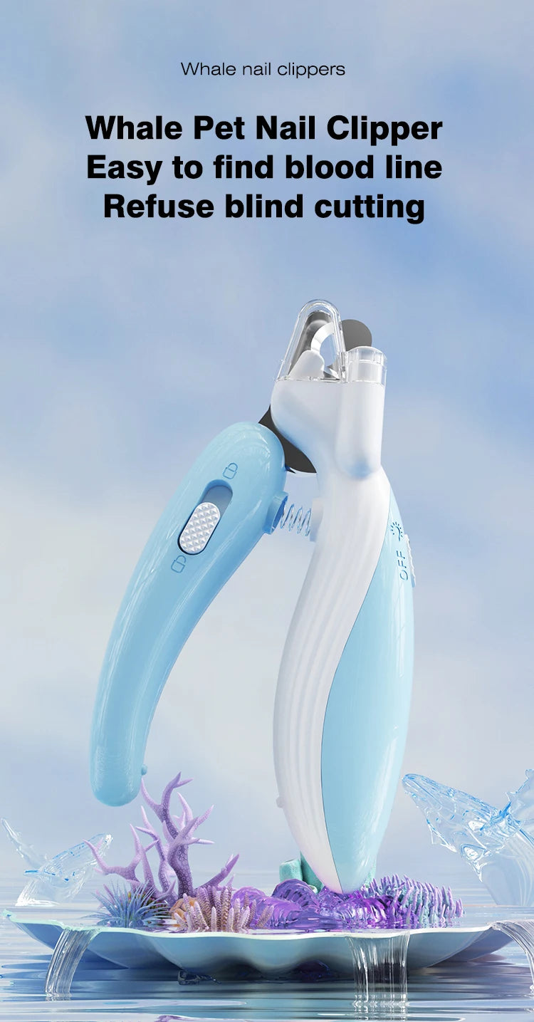 Tomhat Professional Pet Nail Clippers with Led Light Animals Paw Nail Trimmer Dogs Cats