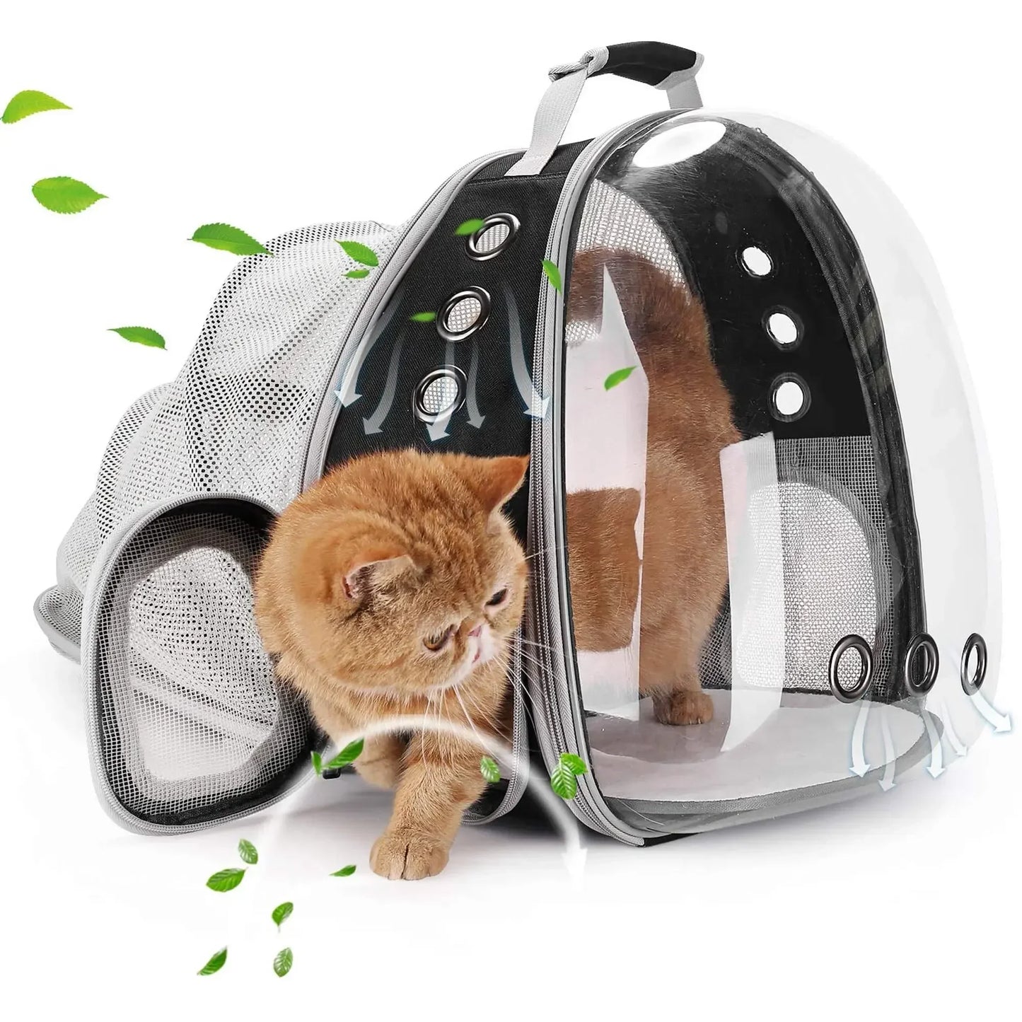Tomhat Expandable Cat Carrier Backpack Large Transparent Pet Carrier Travel Backpack Bubble Space Capsule High Quality Pet Travel Bag
