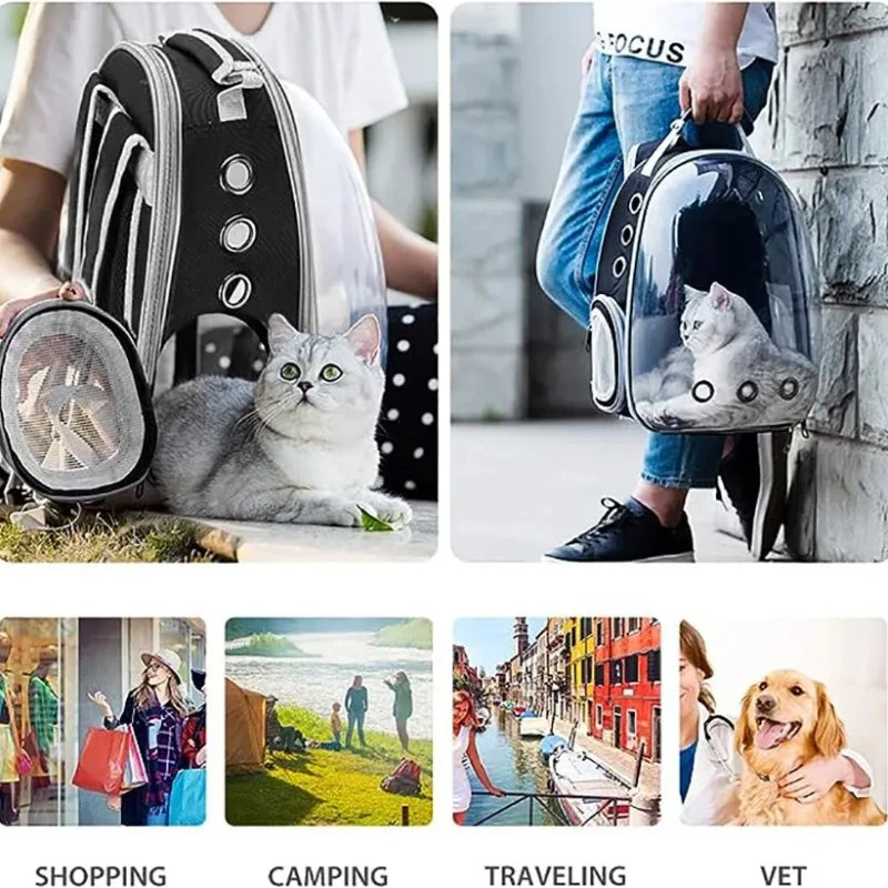 Tomhat Expandable Cat Carrier Backpack Large Transparent Pet Carrier Travel Backpack Bubble Space Capsule High Quality Pet Travel Bag