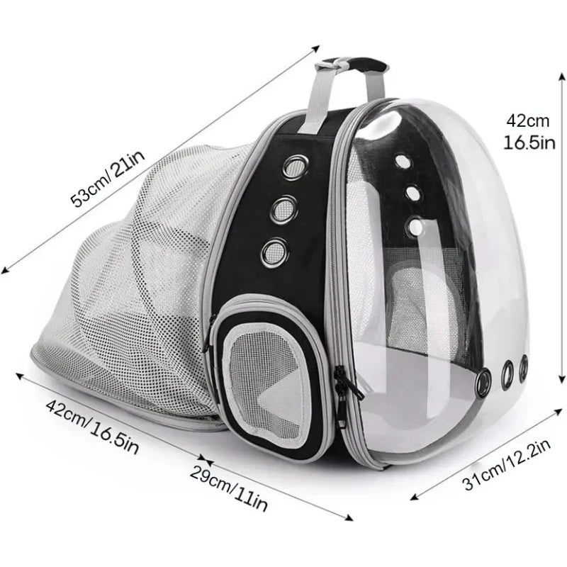 Tomhat Expandable Cat Carrier Backpack Large Transparent Pet Carrier Travel Backpack Bubble Space Capsule High Quality Pet Travel Bag